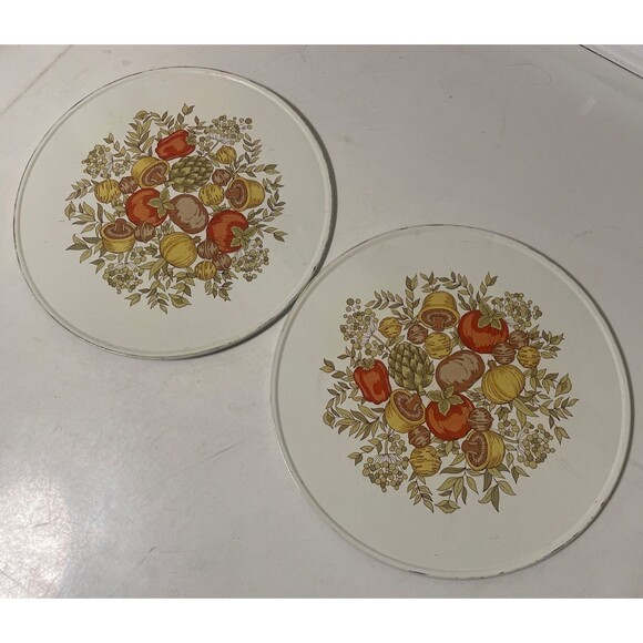 2 Vtg Ballonoff Spice Of Life Stove Counter Insulated Hot Mat Mushrooms - Picture 1 of 5